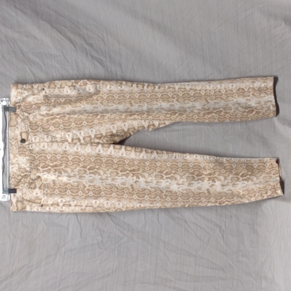 a.n.a snake print jeans size 16 cotton tan beige